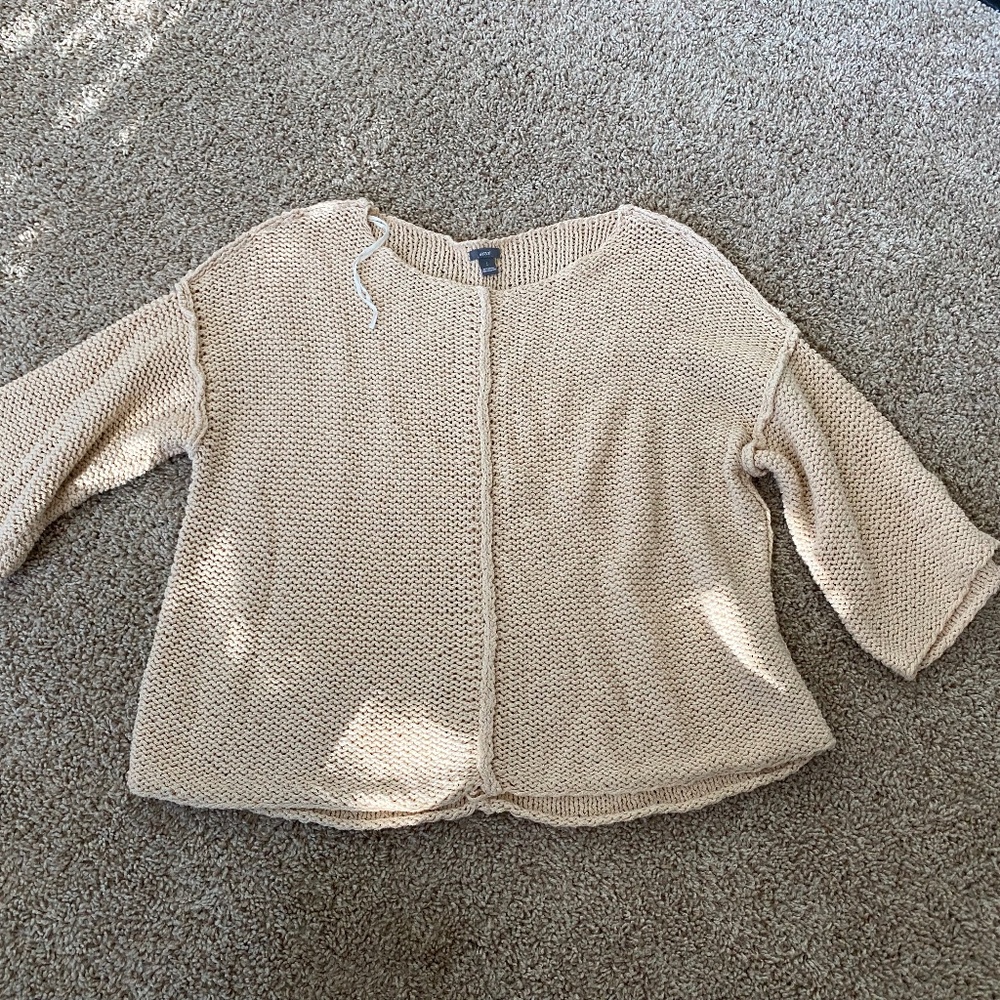Aerie Oversized Light and Woven Sweater - Tan - Small